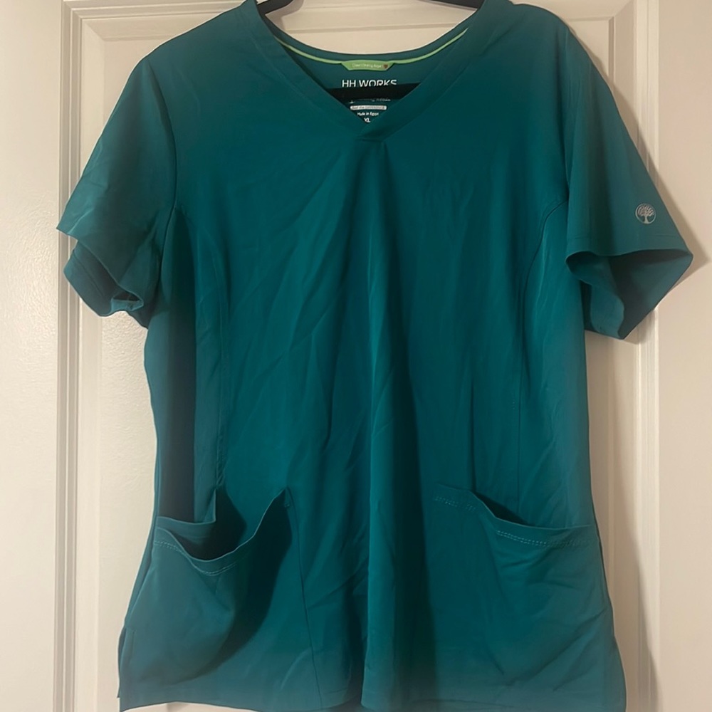 Healing hands hunter green scrub top